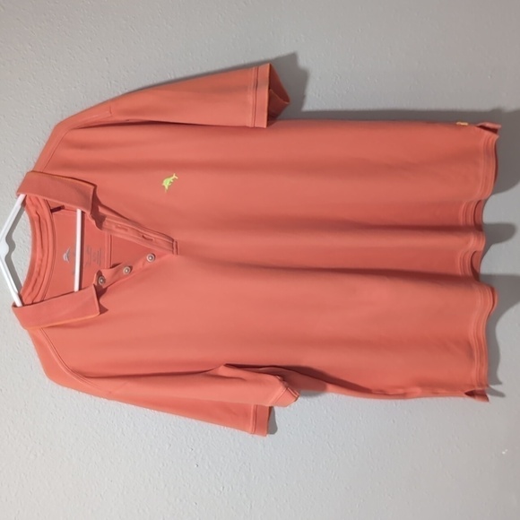 Tommy Bahama‎ Polo Shirt Men's Size XL Salmon Color  Short Sleeve Collard Shirt - Picture 1 of 4